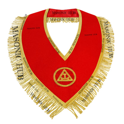 Handmade Masonic Royal Arch Member Collar - Red Velvet with Gold Fringe
