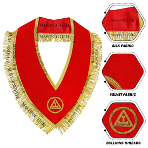 Handmade Masonic Royal Arch Member Collar - Red Velvet with Gold Fringe Masonic Hub