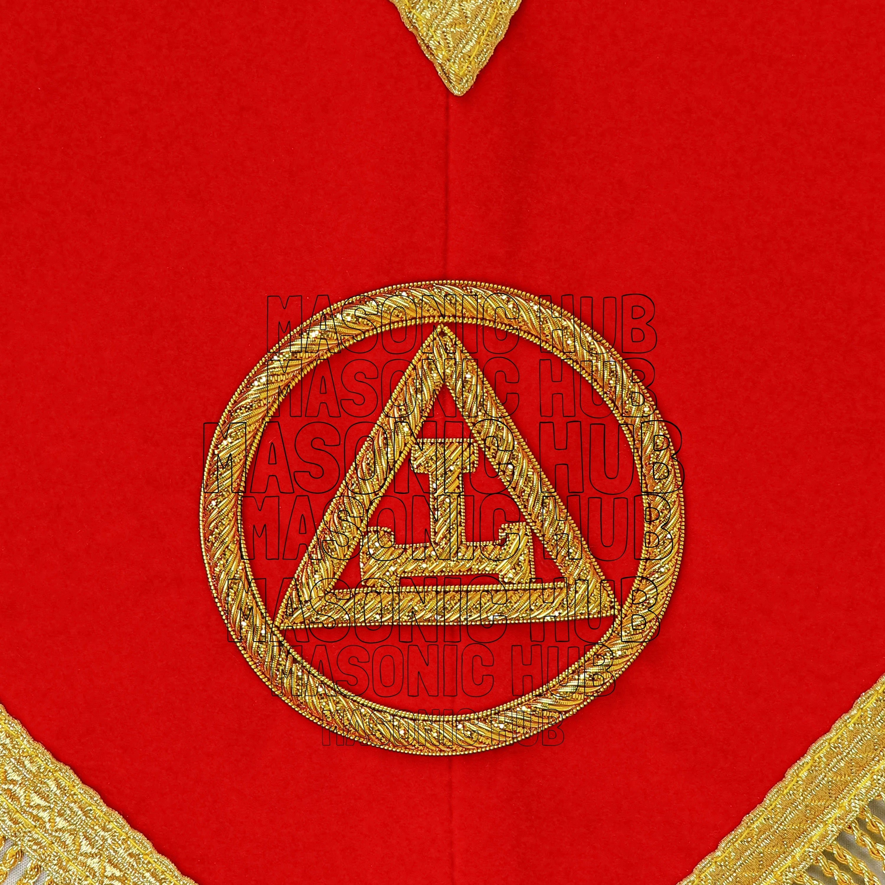 Handmade Masonic Royal Arch Member Collar - Red Velvet with Gold Fringe Masonic Hub