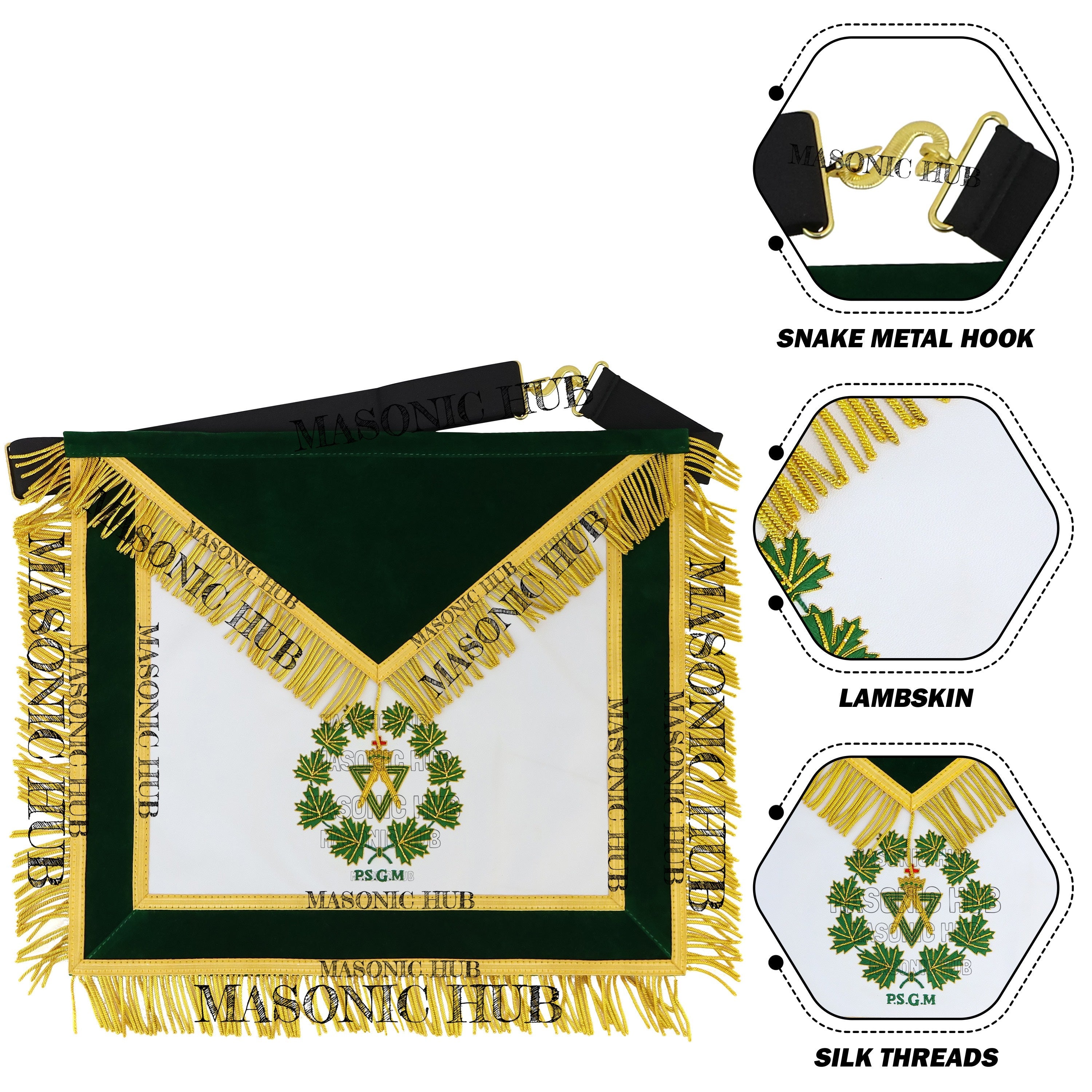 Hand-Embroidered Past Sovereign Grand Master Apron - Allied Masonic Degrees Masonic Hub