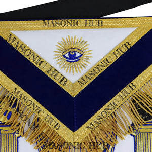 Past Master Skull & Cross Bones 100% Lambskin Masonic Apron - Handcrafted Masonic Hub