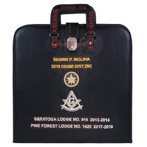 Custom Texas Masonic Apron Case - Embroidered with Texas Star, Compass & Square My Store