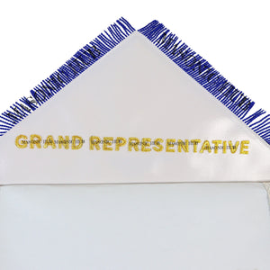 Past Master Lambskin Apron with Sunburst Emblem, Pillars, Silver Bullion Fringe & Eye Flap – Masonic Hub Masonic Hub