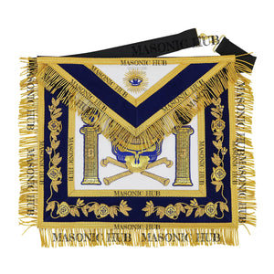 Past Master Skull & Cross Bones 100% Lambskin Masonic Apron - Handcrafted Masonic Hub