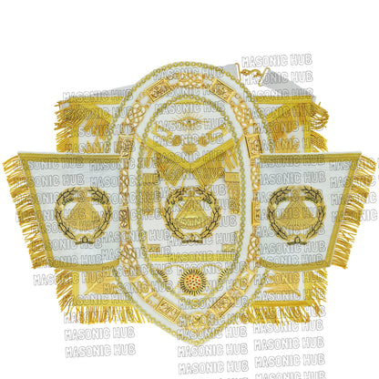 Masonic Regalia Grand Master 100% LAMBSKIN APRON With Chain Collar & Gauntlets