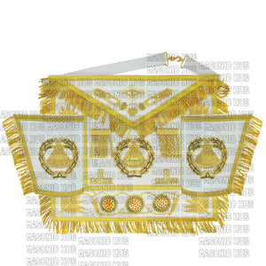Masonic Regalia Grand Master 100% LAMBSKIN APRON With Chain Collar & Gauntlets My Store