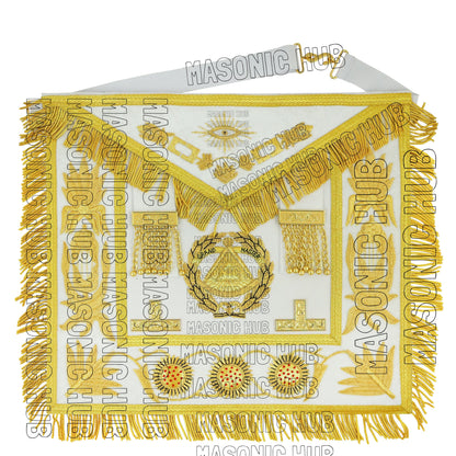 Masonic Regalia Grand Master 100% LAMBSKIN APRON With Chain Collar & Gauntlets
