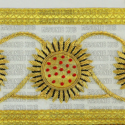 Masonic Regalia Grand Master 100% LAMBSKIN APRON With Chain Collar & Gauntlets