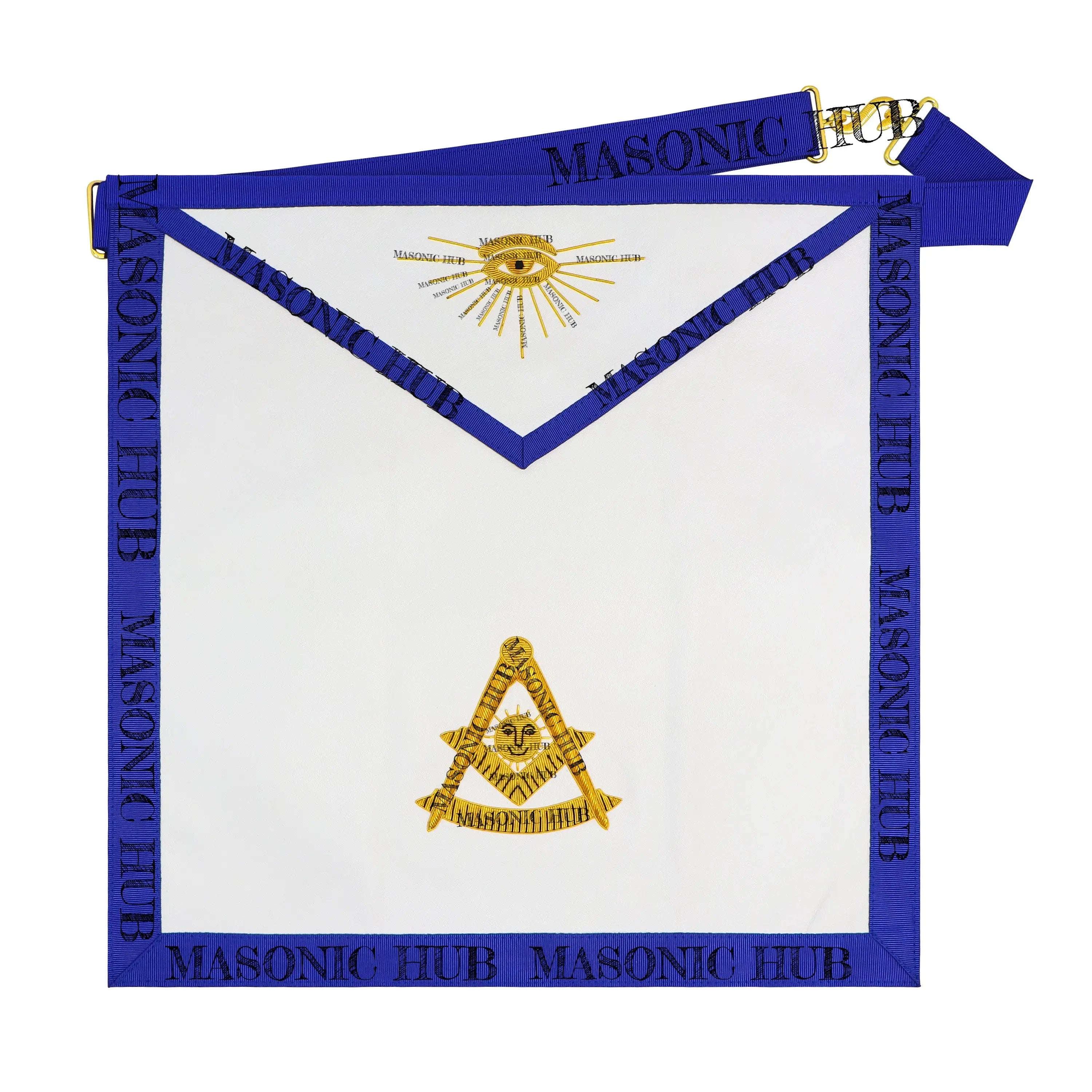 Masonic Blue Lodge Past Master Apron - Texas Regulation Faux Leather Handcrafted Masonic Hub