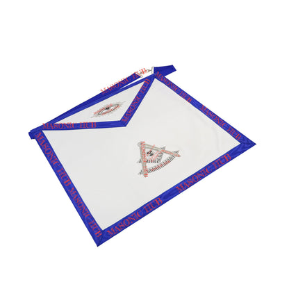 Texas Past Master Masonic Lambskin Apron -Real Leather, Hand-Embroidered Regalia