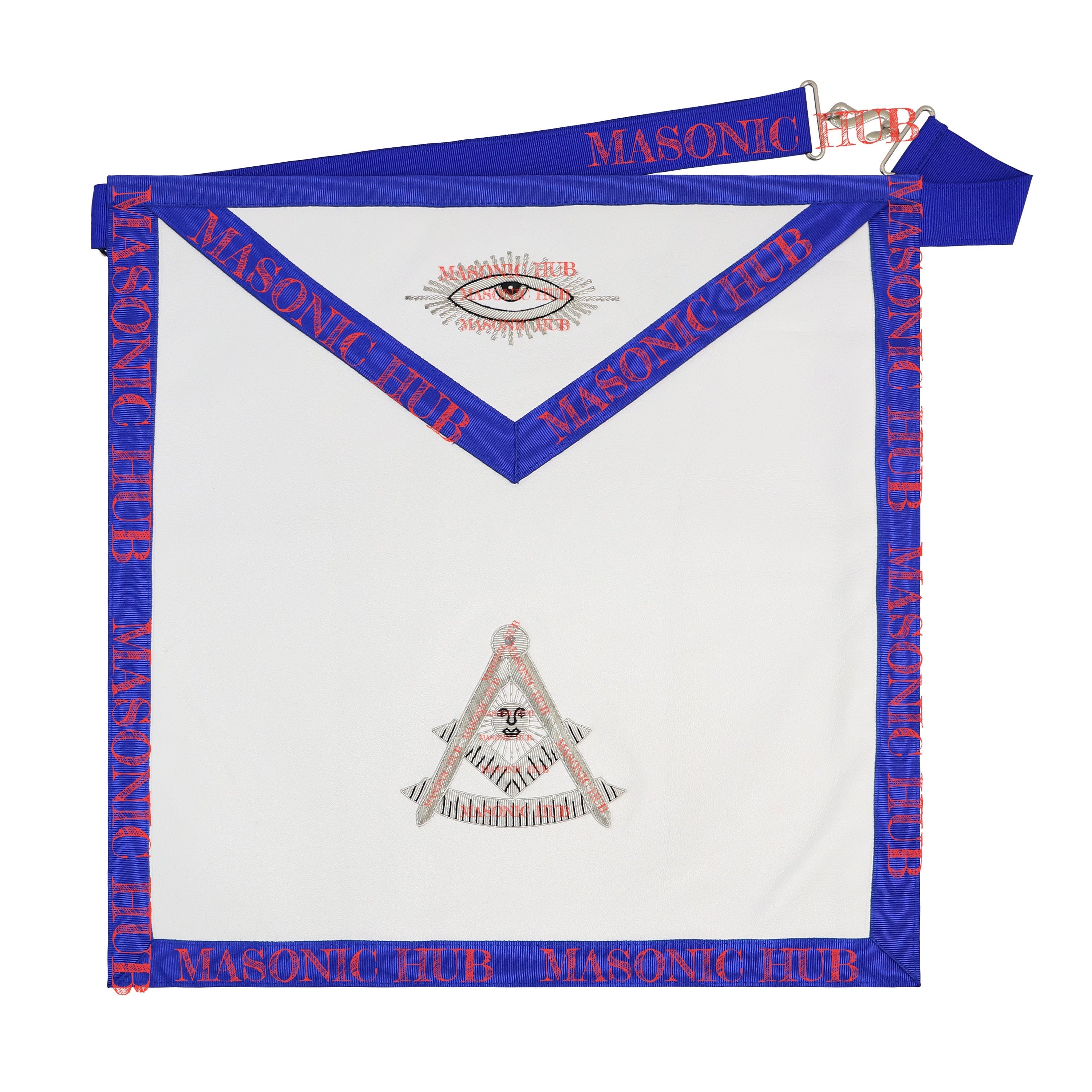 Texas Past Master Masonic Lambskin Apron -Real Leather, Hand-Embroidered Regalia My Store