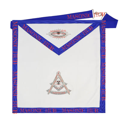 Texas Past Master Masonic Lambskin Apron -Real Leather, Hand-Embroidered Regalia
