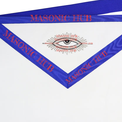 Texas Past Master Masonic Lambskin Apron -Real Leather, Hand-Embroidered Regalia