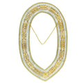 Masonic Grand Lodge Past Master Metal Chain Collar White Backing With Rhinestones & White Sheet Masonic Hub