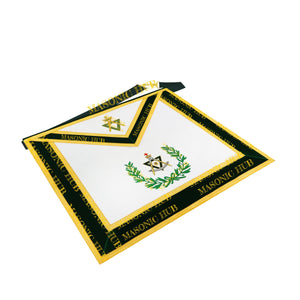 Sovereign Master Allied Masonic Degrees Apron -Lambskin, Green Velvet, Gold Trim Masonic Hub