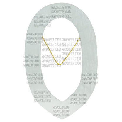Masonic Grand Lodge Past Master Metal Chain Collar White Backing With Rhinestones & White Sheet