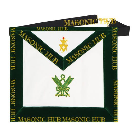 Grand Superintendent Allied Masonic Degrees Apron - Dark Green Velvet & Lambskin