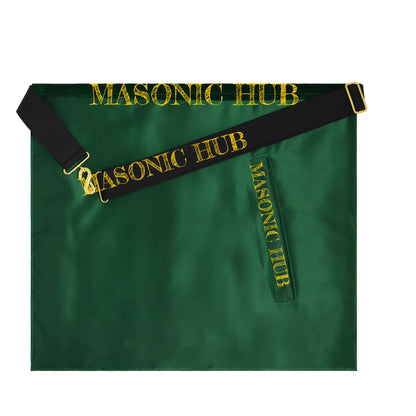 Grand Superintendent Allied Masonic Degrees Apron - Dark Green Velvet & Lambskin
