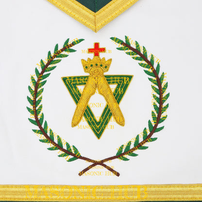 Handcrafted Allied Masonic Degrees (AMD) Sovereign Master Apron – Gold Fringe