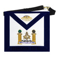 Hand-Embroidered Masonic Master Mason Apron Blue Velvet Trim, Custom Lodge Name My Store