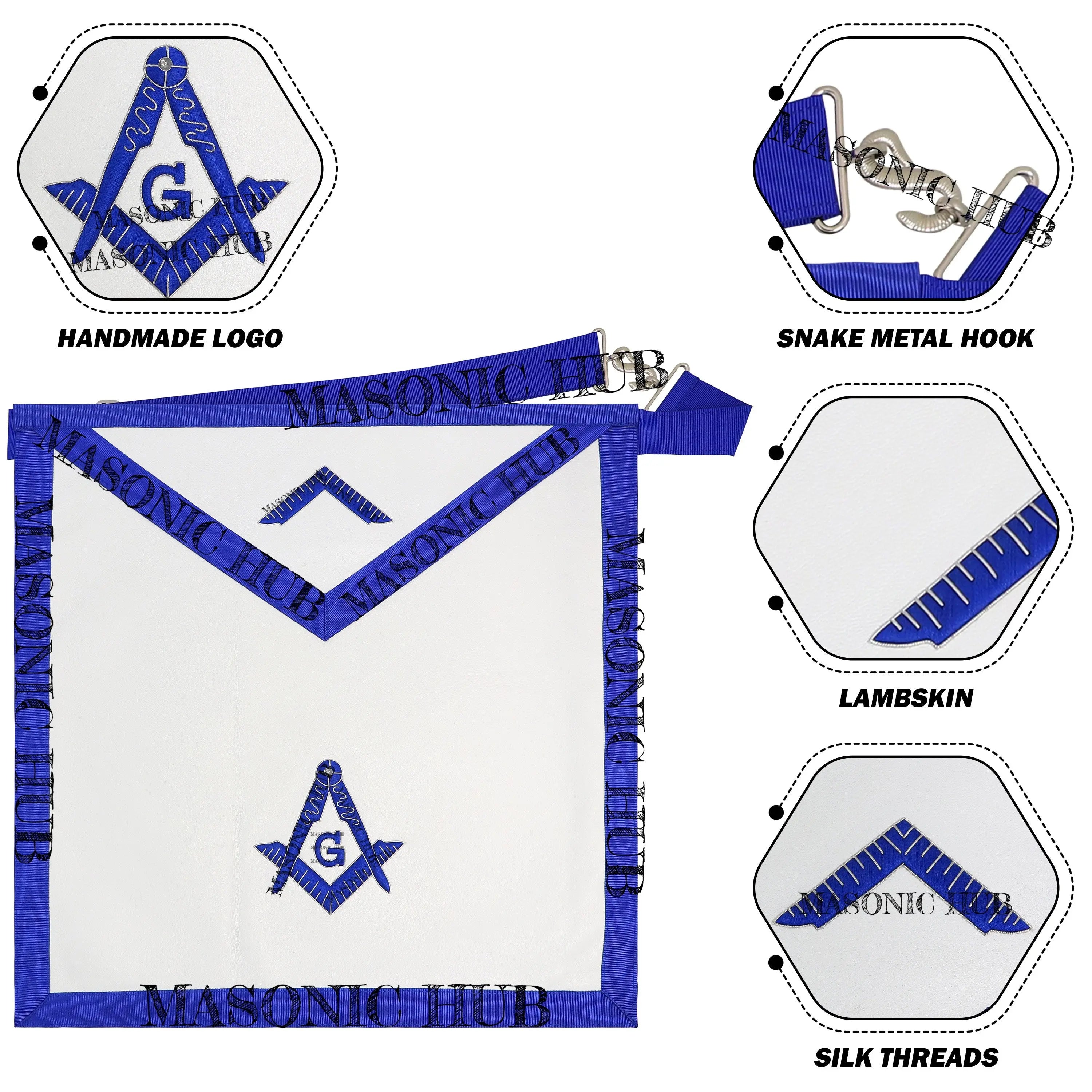 Masonic Texas Worshipful Master Apron – Lambskin Leather, Hand-Embroidered Masonic Hub