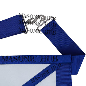 Texas Regulation Masonic Blue Lodge Officer Apron Set – 11-Piece Silver Embroidered Regalia with All-Seeing Eye Masonic Hub