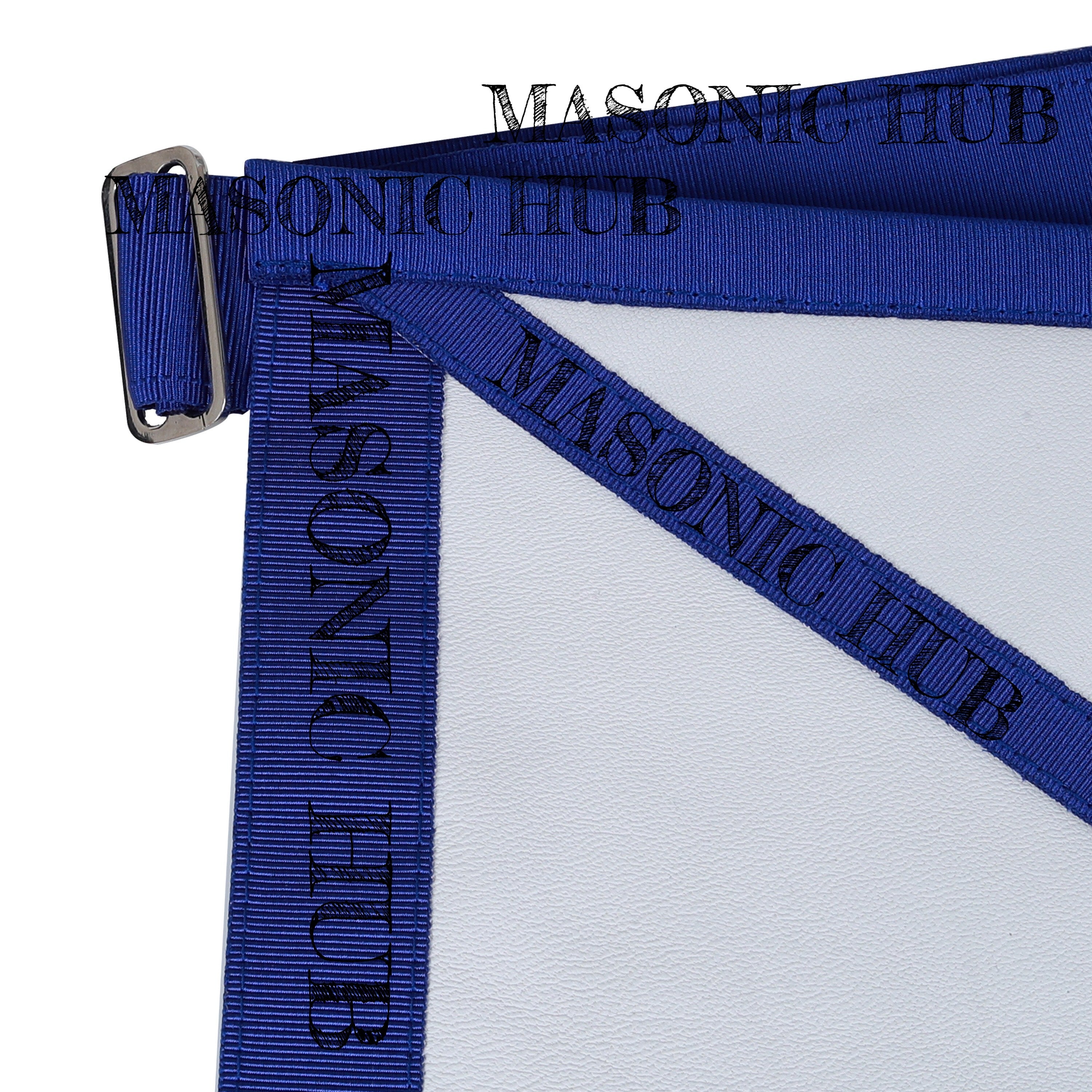Texas Regulation Masonic Blue Lodge Officer Apron Set – 11-Piece Silver Embroidered Regalia with All-Seeing Eye Masonic Hub