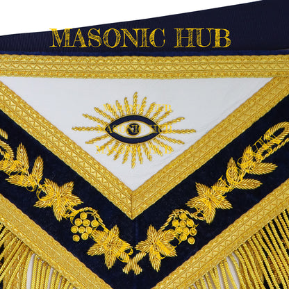 Handmade Masonic Master Mason Apron with Compasses &amp; Square- Genuine Lambskin