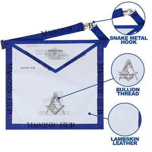 Masonic Texas Regulation Junior Deacon Officer Apron with Eye - Handcrafted My Store