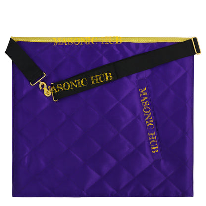 Handmade OES Masonic Apron Set – Eastern Star Apron with G Compass & Square, Chain Collar, Gloves, , and Apron Case