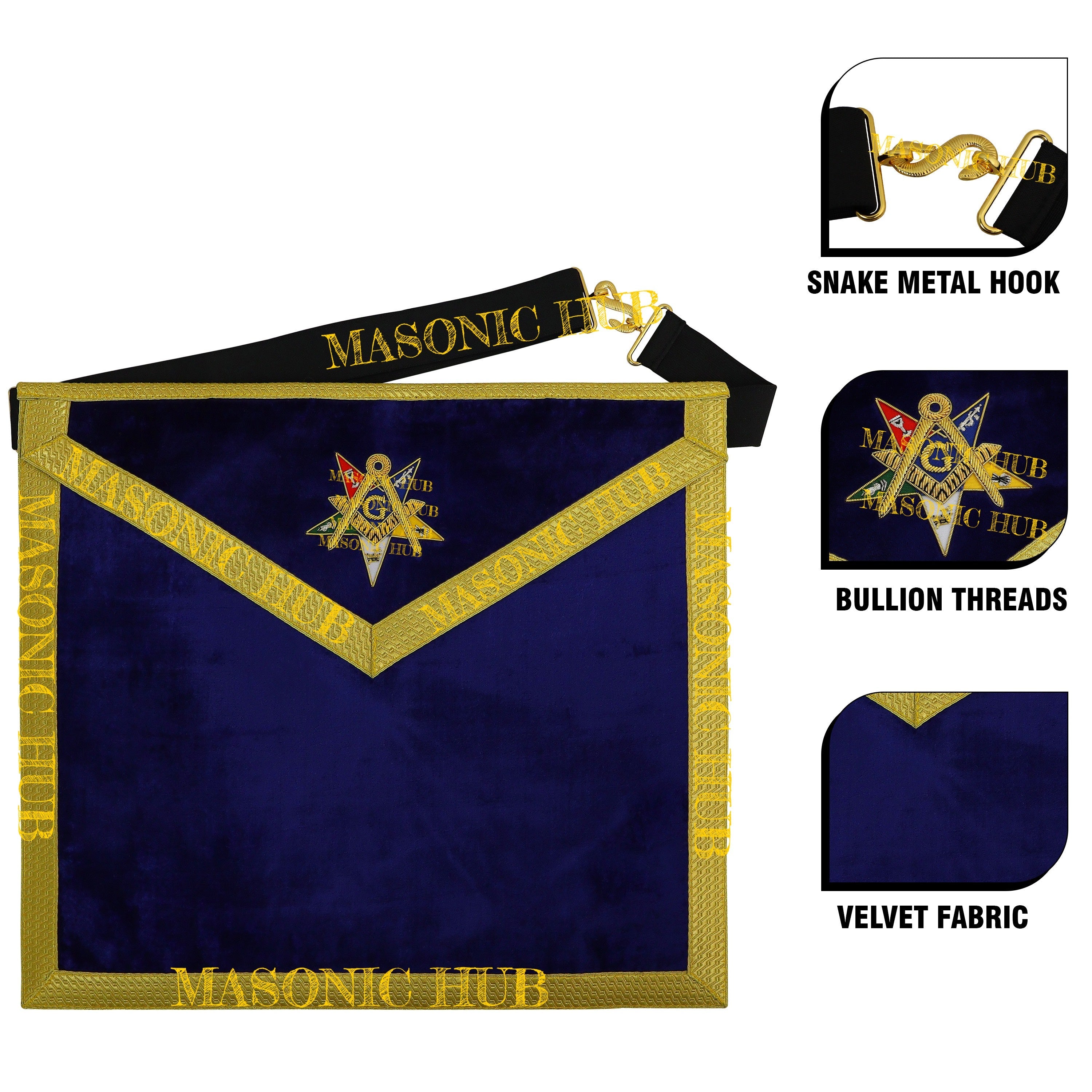 Handcrafted Freemason Purple Velvet OES Worthy Patron Marton Masonic Apron Masonic Hub