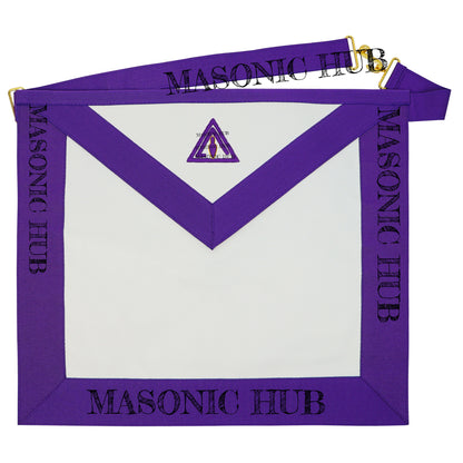 Masonic Royal & Select Masters Council Member Apron – Lambskin with Purple Trim