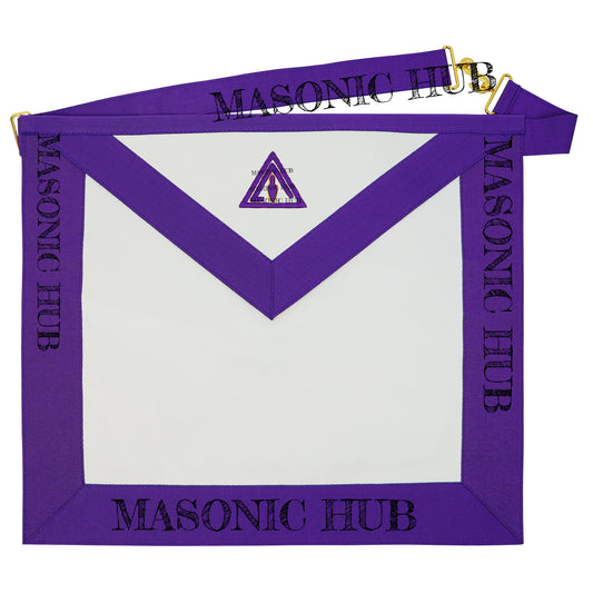 Masonic Royal & Select Masters Council Member Apron – Lambskin with Purple Trim