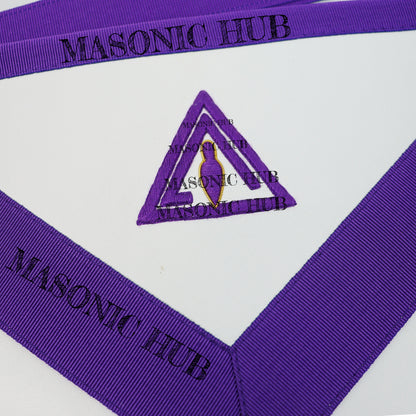 Masonic Royal & Select Masters Council Member Apron – Lambskin with Purple Trim