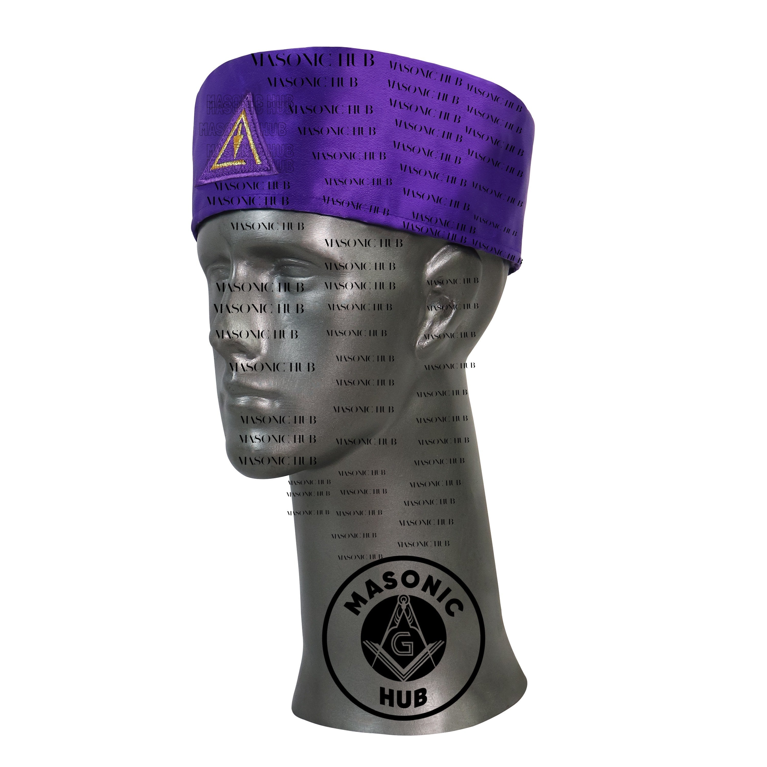 Freemason Cryptic Masons Regalia Cap – Purple Soft Hat with Cryptic Symbol Masonic Hub