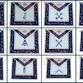 Masonic Blue Lodge Officer Apron Set – 12 Piece – 100% Lambskin – Hand Embroidered Masonic Hub
