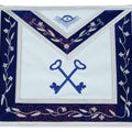 Freemason Blue Lodge Treasurer Apron 100% Lambskin Leather with Chain Collar & Jewel – Masonic Officer Regalia Masonic Hub