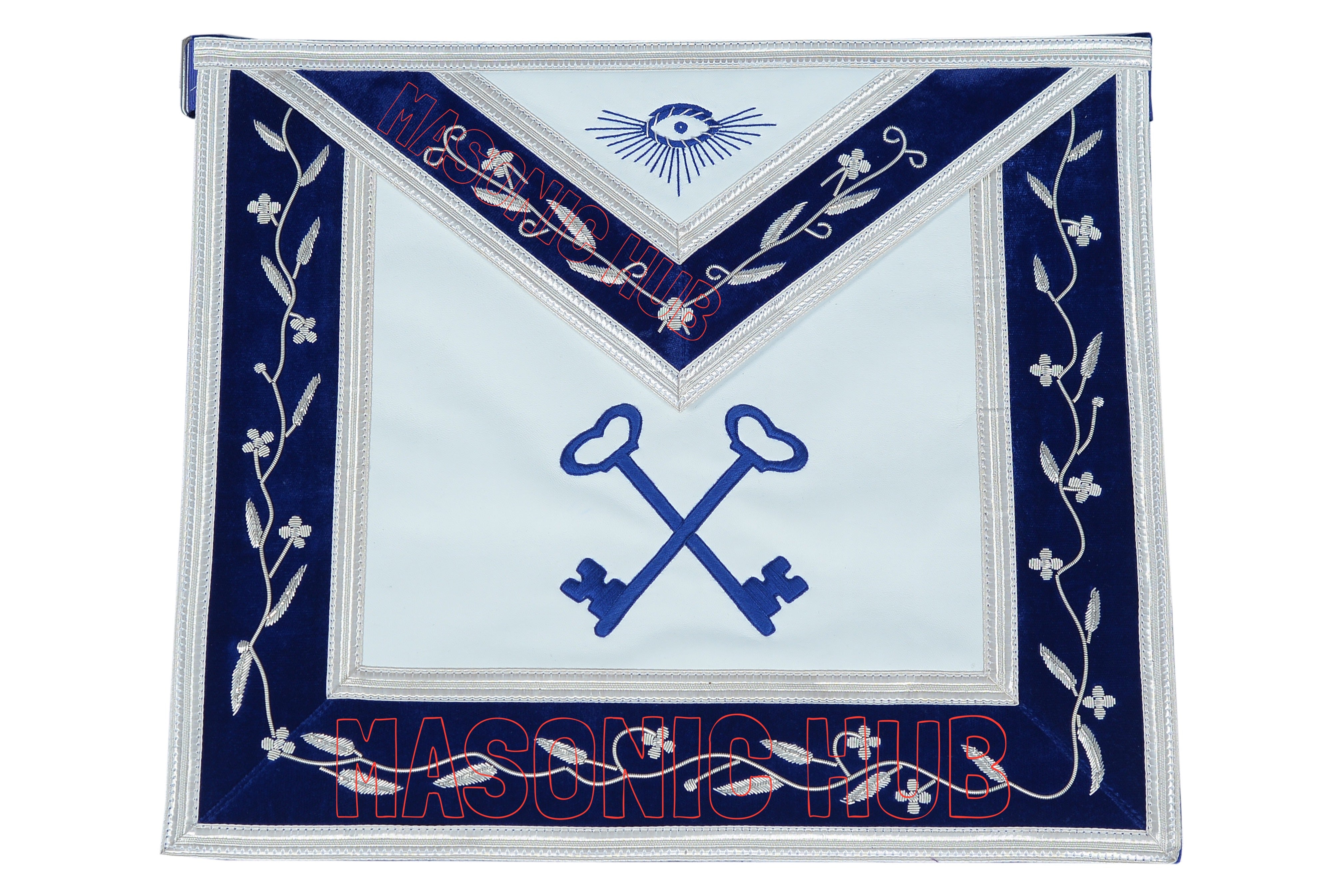 Masonic Blue Lodge Treasurer Officer Apron – 100% Lambskin (Handmade)