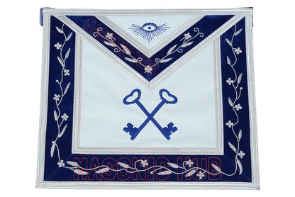 Masonic Blue Lodge Treasurer Officer Apron – 100% Lambskin (Handmade)