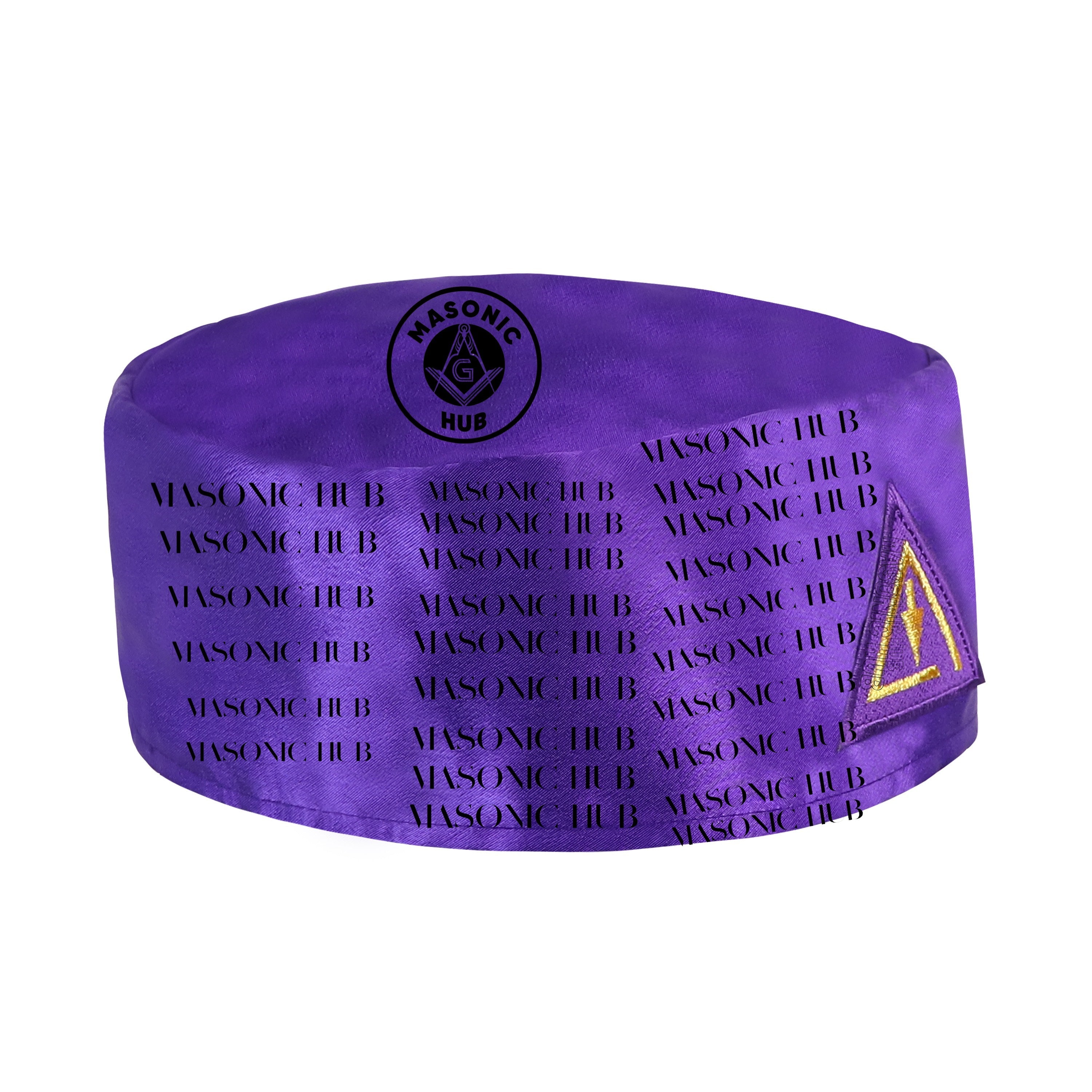 Freemason Cryptic Masons Regalia Cap – Purple Soft Hat with Cryptic Symbol Masonic Hub