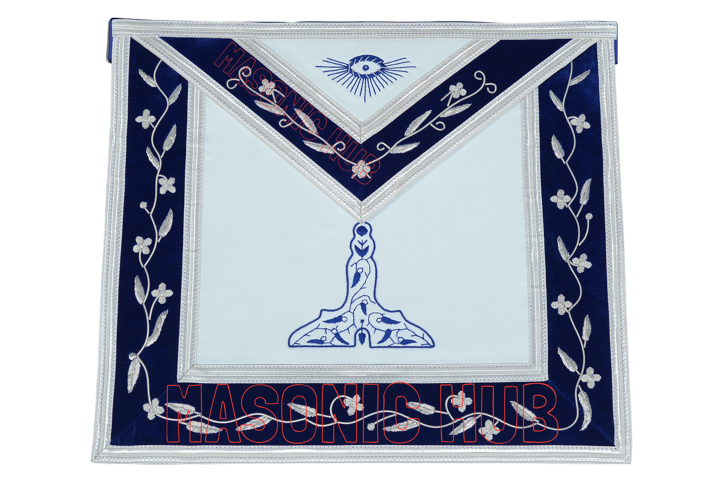 Masonic Blue Lodge Officer Apron Set – 12 Piece – 100% Lambskin – Hand Embroidered