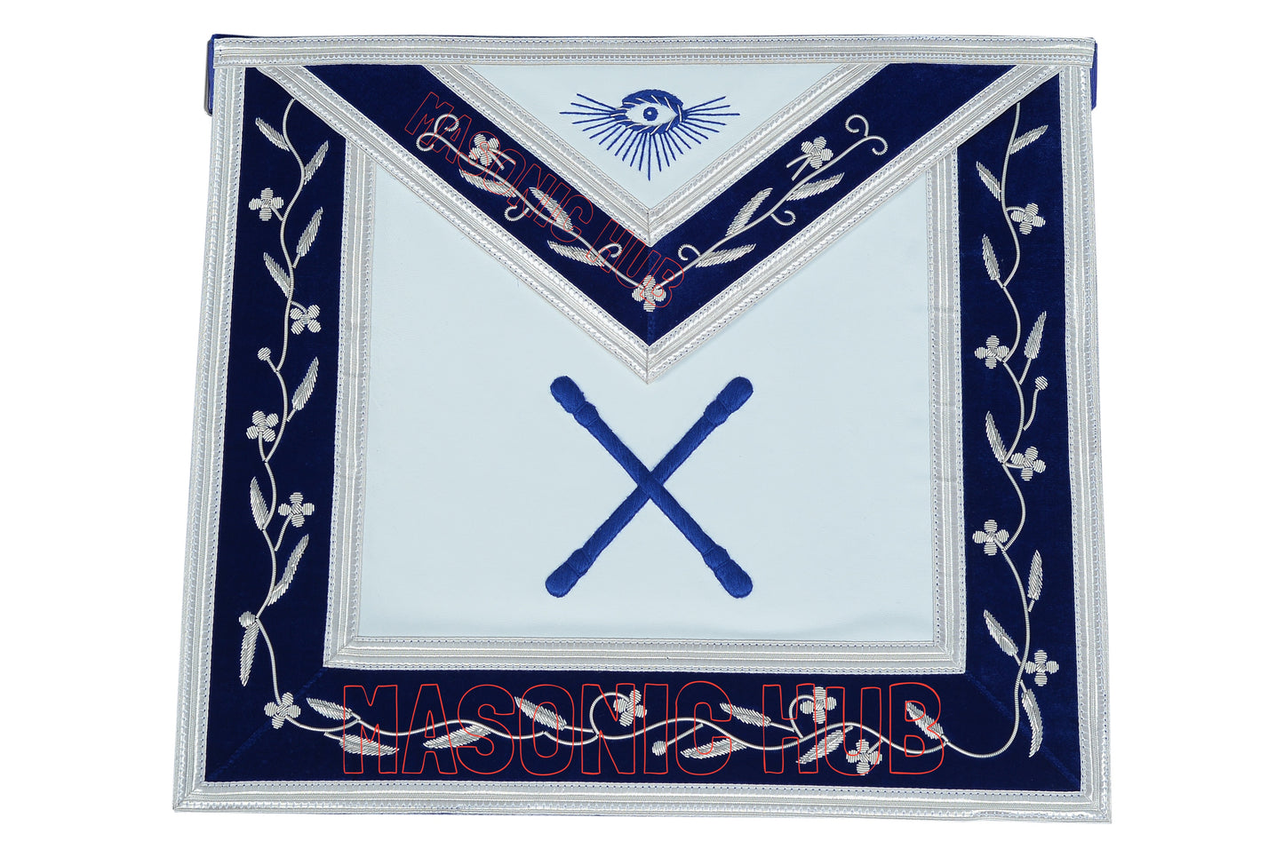 Masonic Blue Lodge Officer Apron Set – 12 Piece – 100% Lambskin – Hand Embroidered