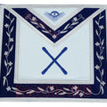 Freemason Blue Lodge Marshal Apron 100% Lambskin Leather with Chain Collar & Jewel – Masonic Officer Regalia Masonic Hub