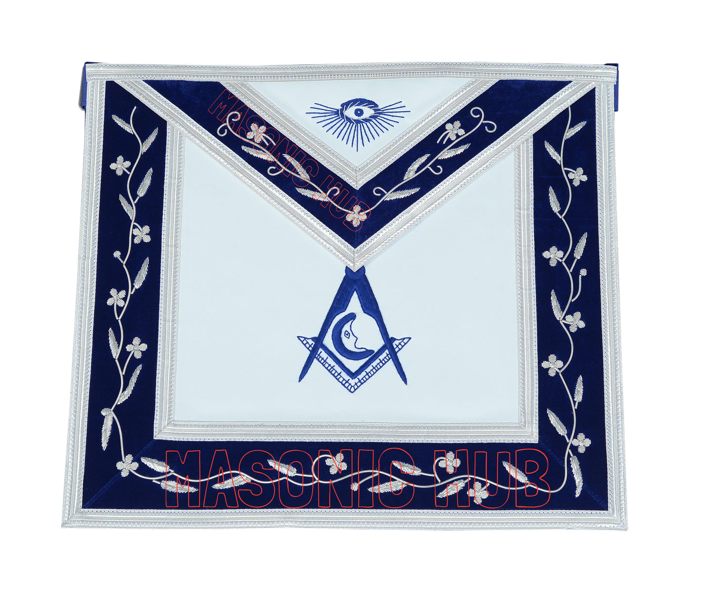 Masonic Blue Lodge Officer Apron Set – 12 Piece – 100% Lambskin – Hand Embroidered