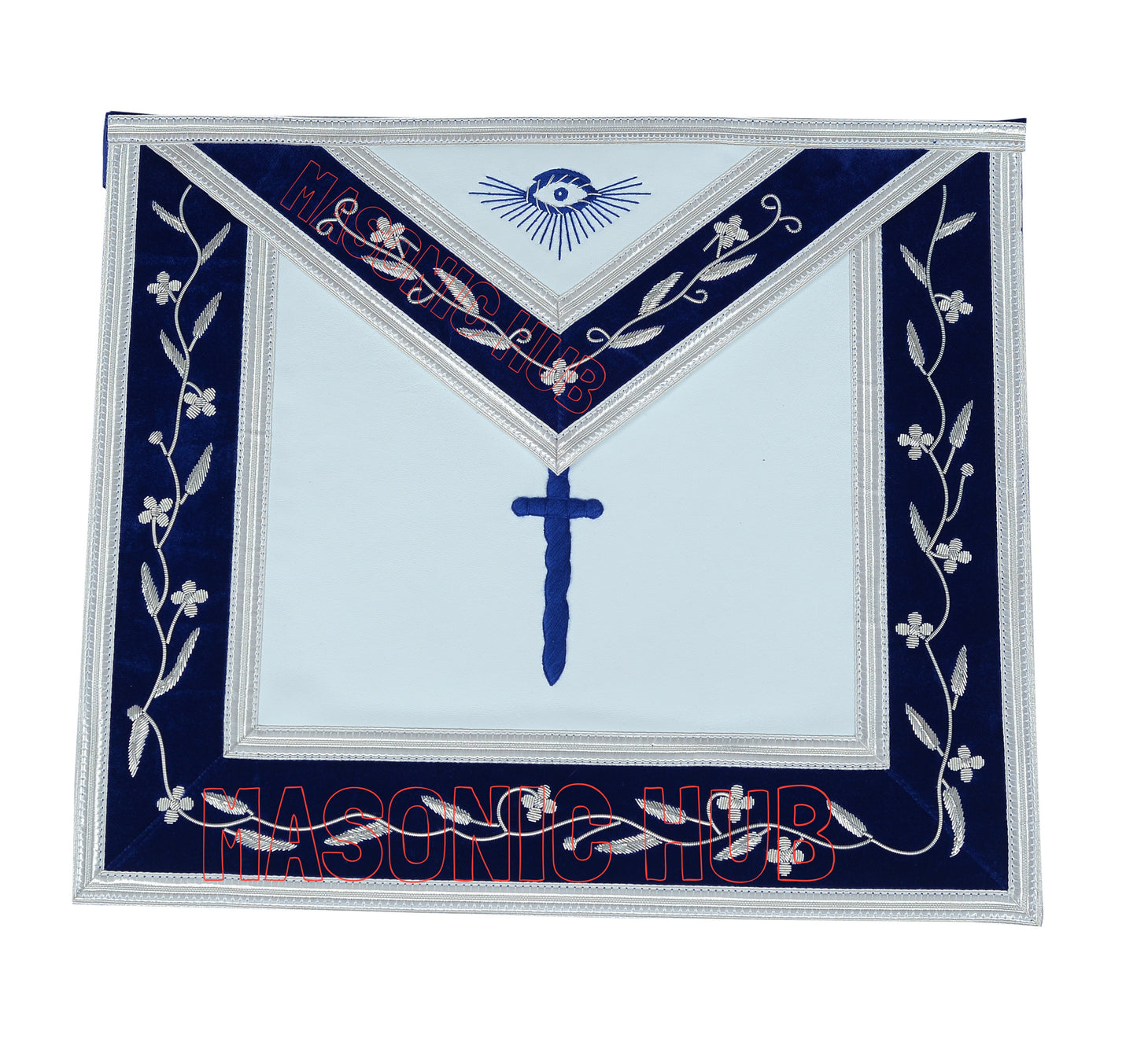 Masonic Blue Lodge Officer Apron Set – 12 Piece – 100% Lambskin – Hand Embroidered