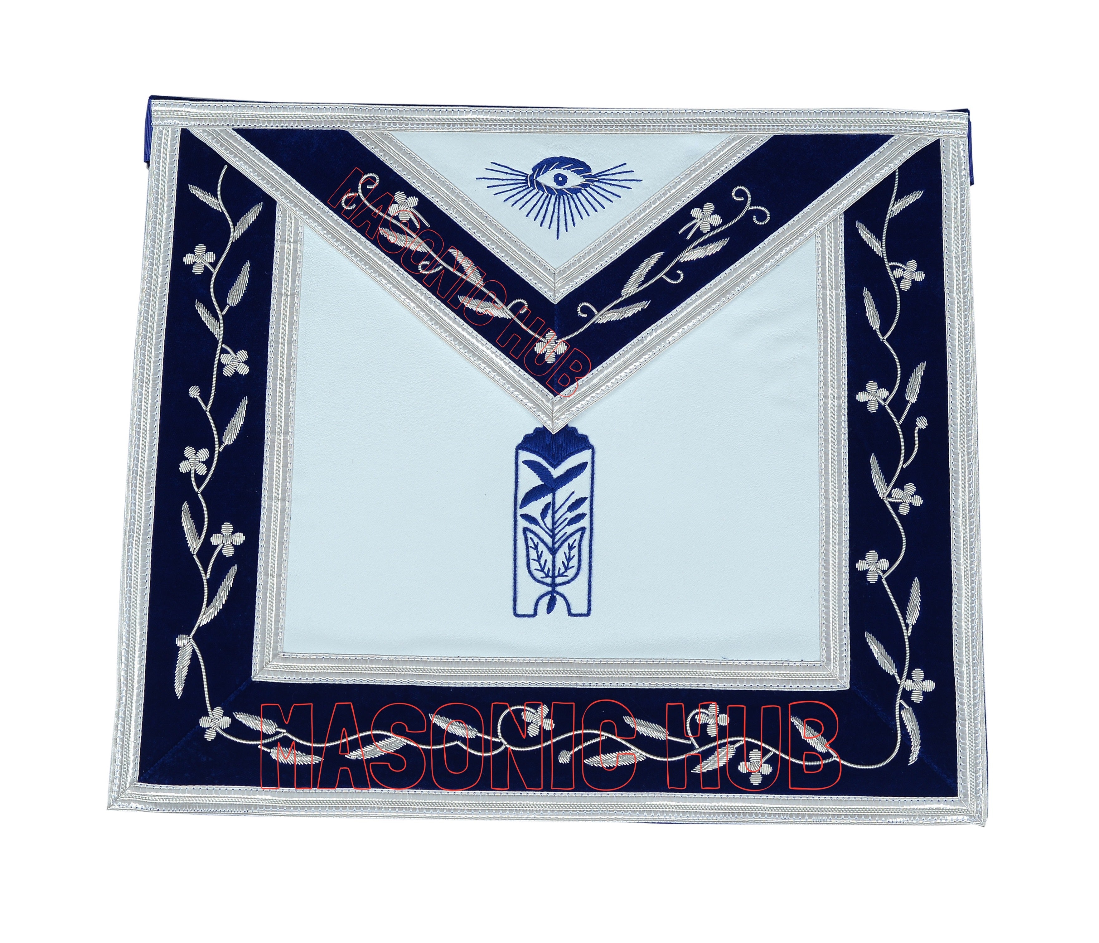 Masonic Blue Lodge Officer Apron Set – 12 Piece – 100% Lambskin – Hand Embroidered Masonic Hub