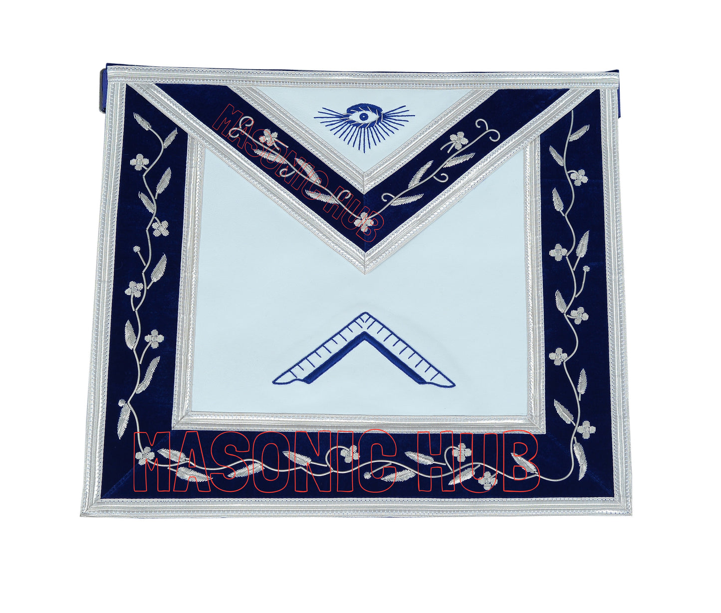 Masonic Blue Lodge Officer Apron Set – 12 Piece – 100% Lambskin – Hand Embroidered