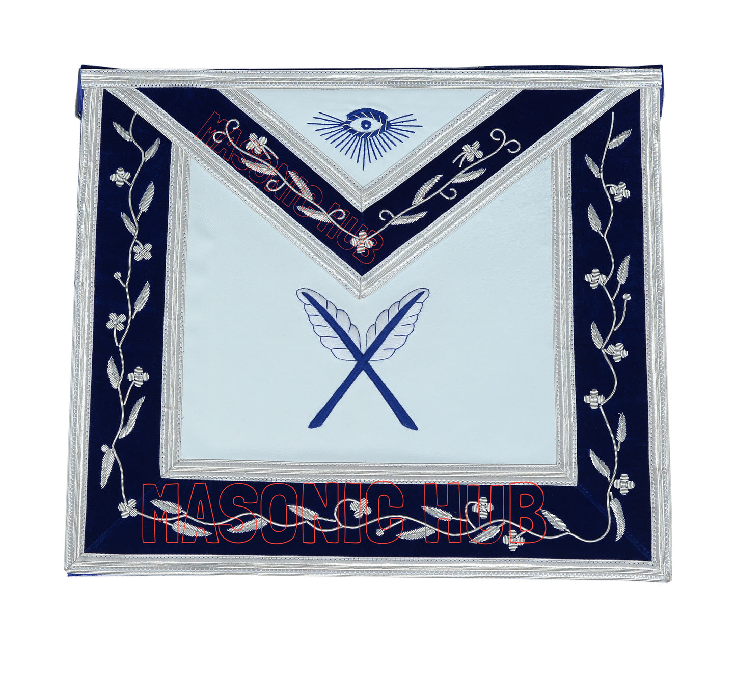 Masonic Blue Lodge Officer Apron Set – 12 Piece – 100% Lambskin – Hand Embroidered