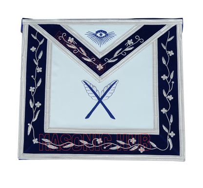 Masonic Blue Lodge Officer Apron Set – 12 Piece – 100% Lambskin – Hand Embroidered
