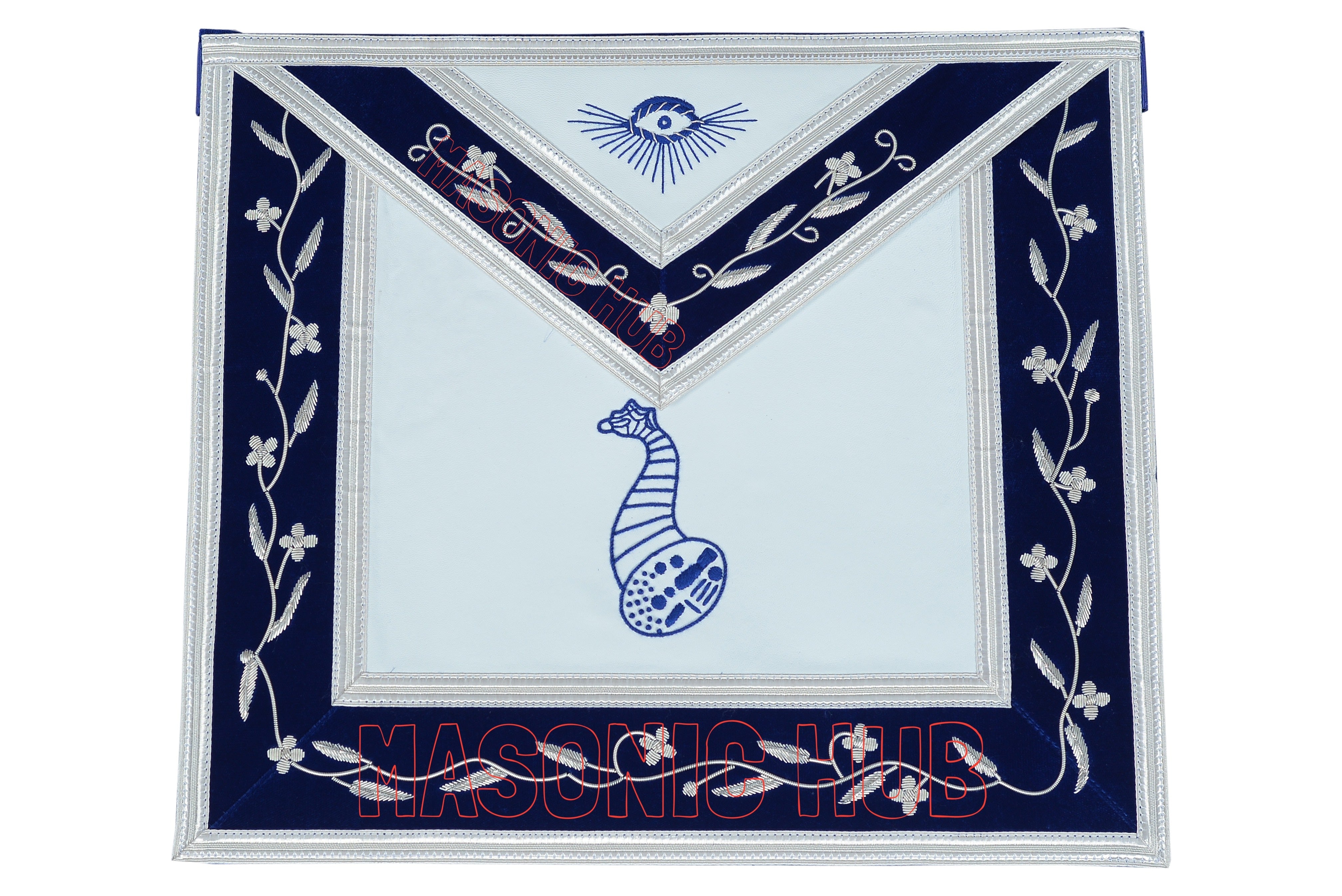 Masonic Blue Lodge Officer Apron Set – 12 Piece – 100% Lambskin – Hand Embroidered Masonic Hub